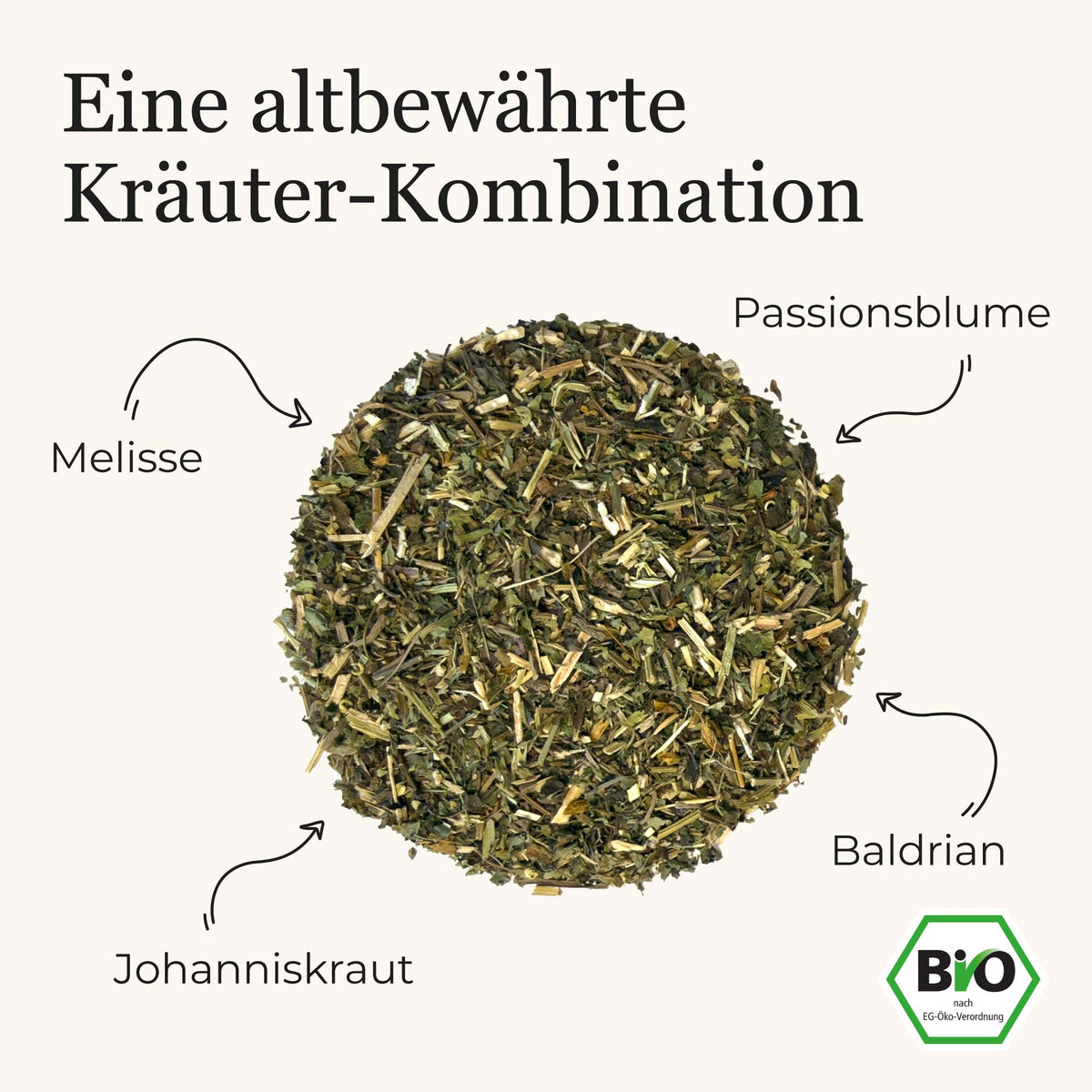 Dein Melisse-Baldrian-Passionsblume-Johanniskraut
