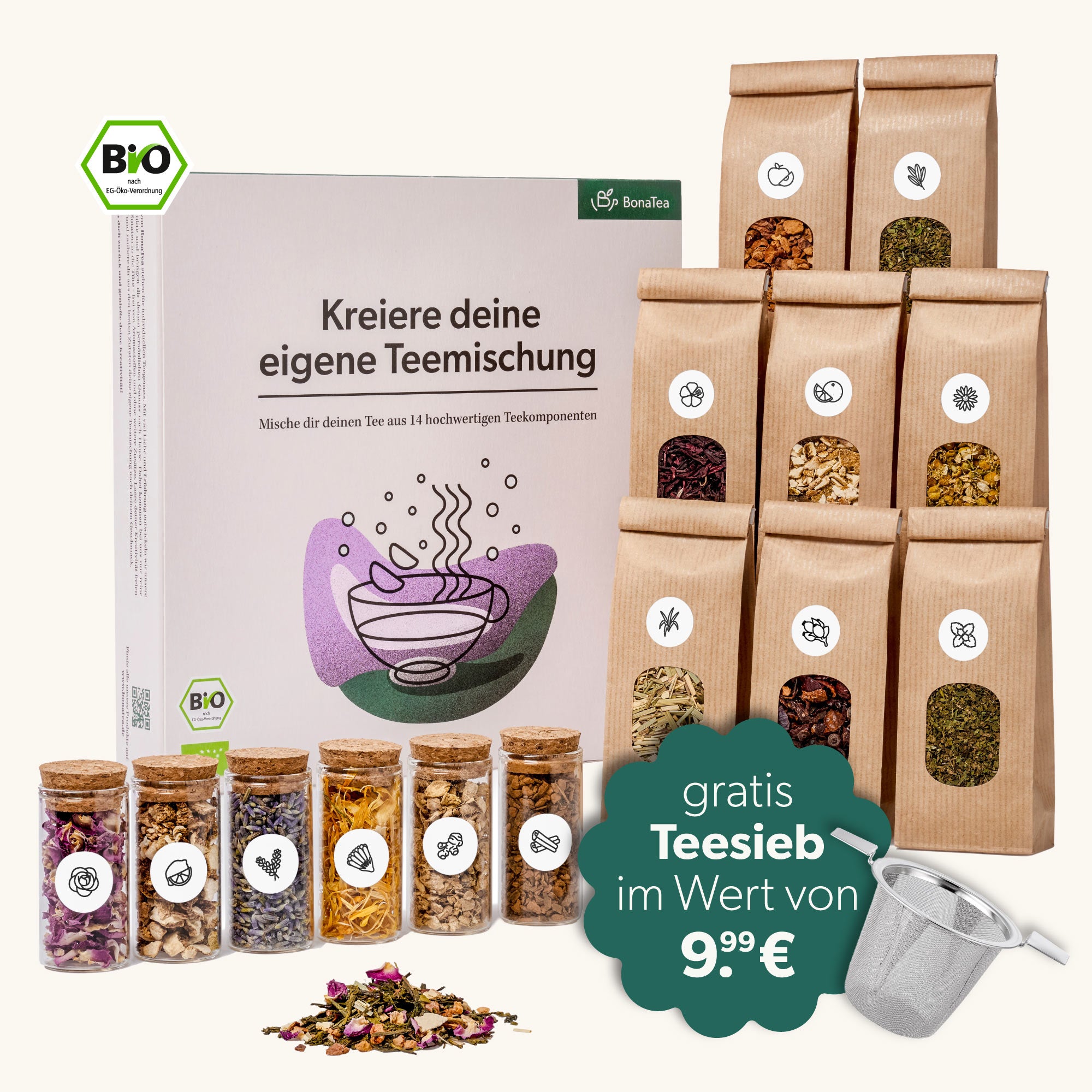 Tee Selber Mischen Geschenkset inkl. Teesieb