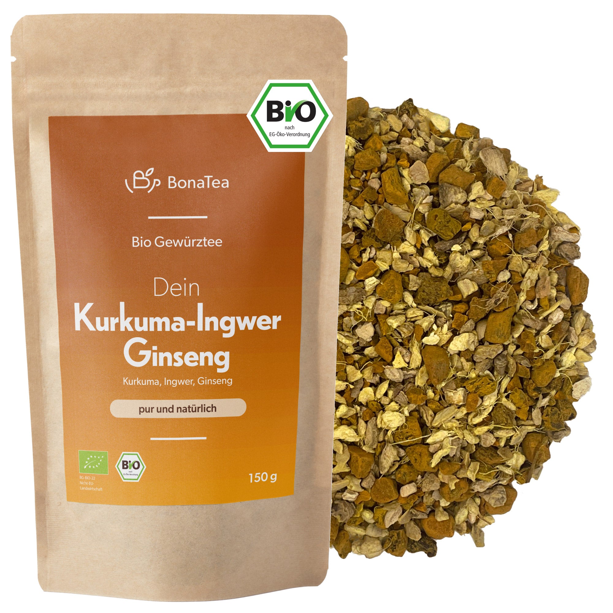 Dein Kurkuma-Ingwer-Ginseng - Gewürztee, 150g