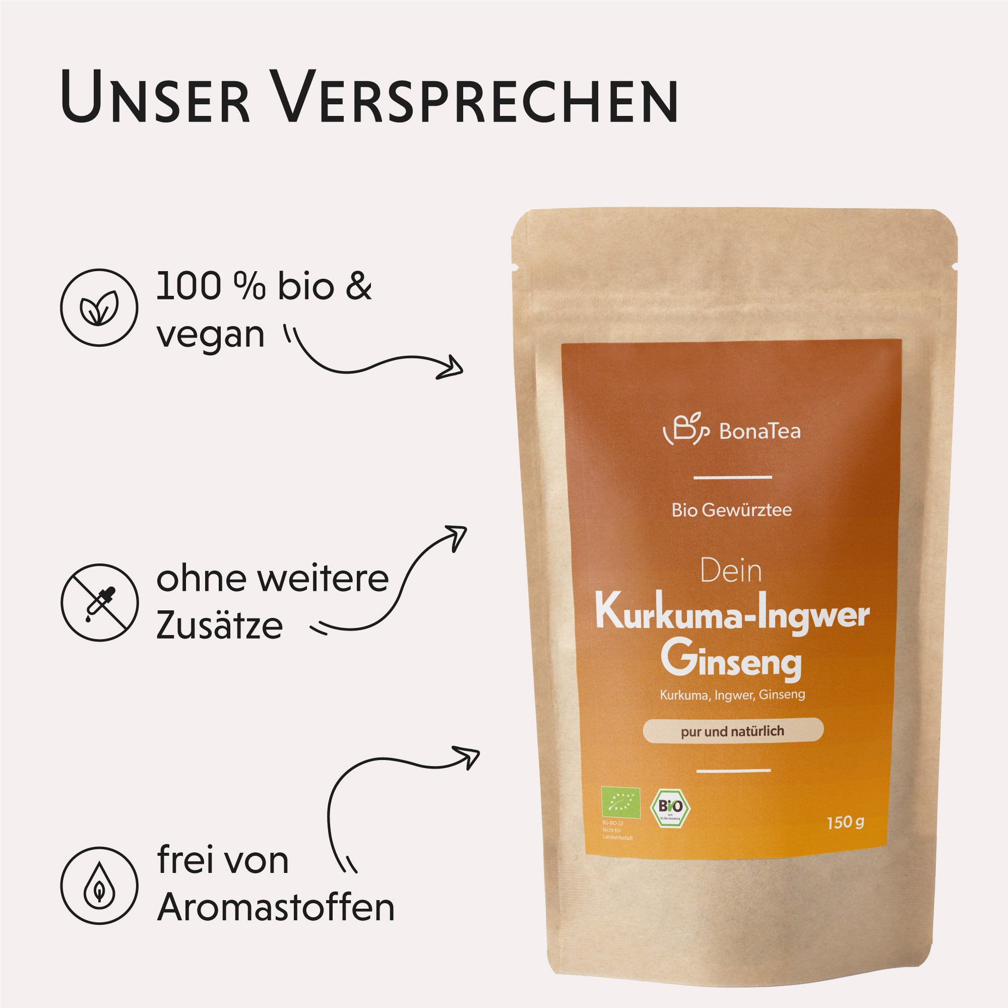 Dein Kurkuma-Ingwer-Ginseng - Gewürztee, 150g