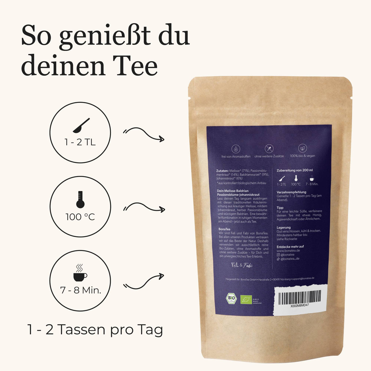 Dein Melisse-Baldrian-Passionsblume-Johanniskraut