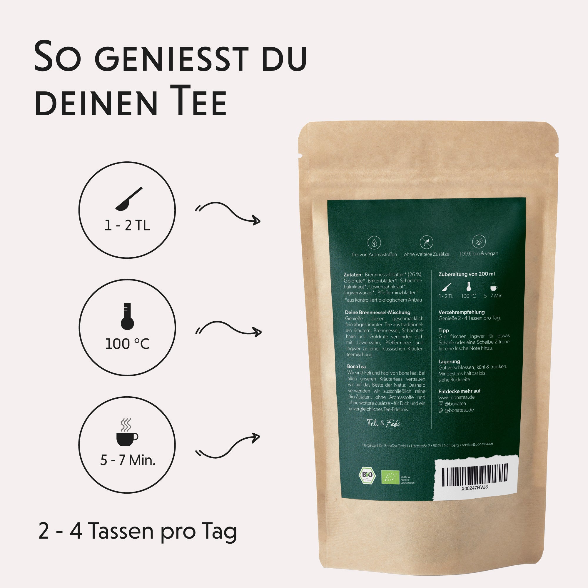 Deine Brennnessel-Mischung - Kräutertee, 100g