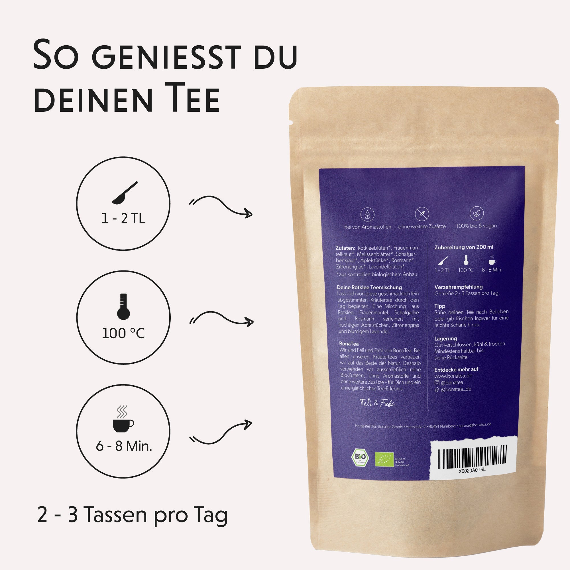 Deine Rotklee-Teemischung - Kräutertee, 80g